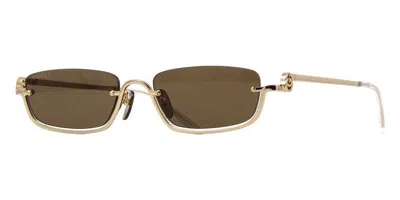 Pre-owned Gucci Sunglasses Gg1278s-001 Shiny Gold Frame Brown Lens Seen On Sophie Habboo