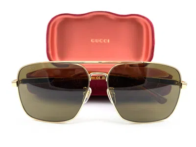 Pre-owned Gucci Sunglasses Gg1289s Gold Havana Brown 002 Authentic