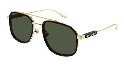 Pre-owned Gucci Sunglasses Gg1310s 002 Gold Green Man