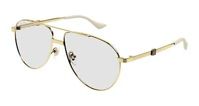 Pre-owned Gucci Sunglasses Gg1440s 005 Gold Transparent Man In Clear