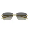 Gucci Rectangle-frame Gradient Sunglasses In Gold