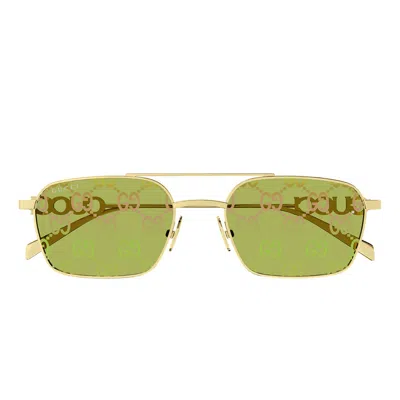 Gucci Green Pilot Unisex Sunglasses Gg1804s 002 54