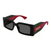 Gucci 1860s Logo-print Rectangular Sunglasses In Black
