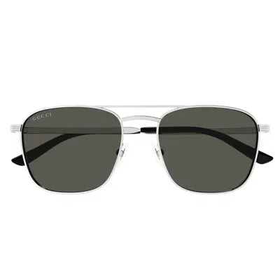 Gucci Sunglasses Gg1881 S 001 Silver/grey Men In Burgundy