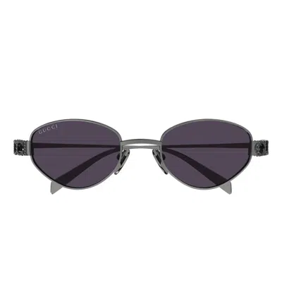 GUCCI GUCCI SUNGLASSES GG1935 S 002 RUTHENIUM/PURPLE WOMEN