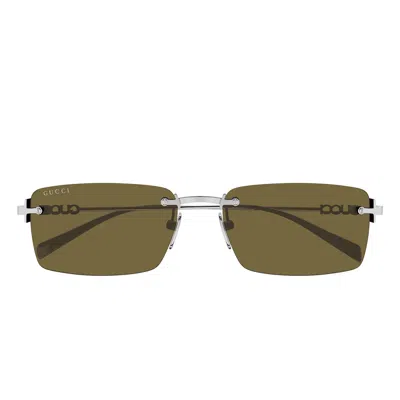 Gucci Sunglasses Gg1941 S 002 Silver/brown Men In Multi