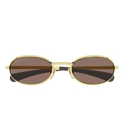 Gucci Sunglasses Gg1942 S 003 Gold/brown Men In Pink