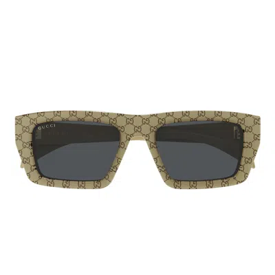 Gucci Sunglasses Gg2020 S 004 Beige/gray Men In Neutral