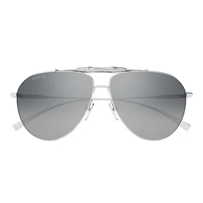 Gucci Sunglasses Gg2064 S 002 Silver/grey Men In Pink