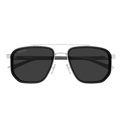 Gucci Sunglasses Gg2073 S 001 Silver/grey Men In White