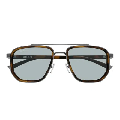 Gucci Sunglasses Gg2073 S 002 Ruthenium Brown/blue Men