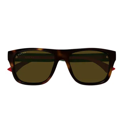 Gucci Tortoiseshell-effect Square-frame Sunglasses In Brown