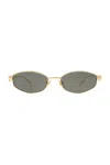 Gucci Oval-frame Sunglasses In Gold