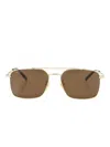 Gucci Golden Square Sunglasses In Gold