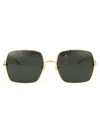 Gucci Rectangle Frame Sunglasses Sunglasses In Gold
