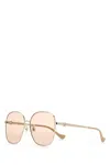 Gucci Pale Gold Classic Aviator Sunglasses In Gold