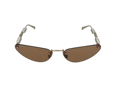 Gucci Sunglasses In Gold Gold Brown