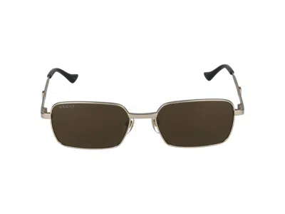 Gucci Sunglasses In Gold Gold Brown