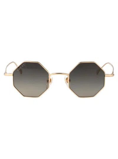 Gucci Sunglasses Woman Grey In Gold-gold-grey