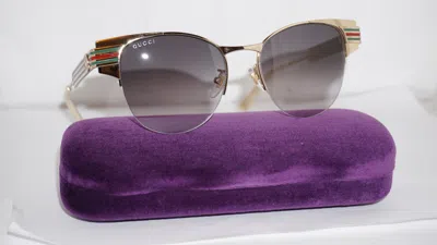 Pre-owned Gucci Sunglasses Gold Gold Grey Gg0521s 001 52 18 145 In Gray
