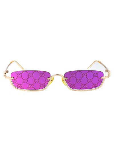 Gucci Sunglasses In 005 Gold Gold Violet