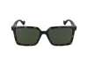 Gucci Havana Havana Green Acetate Sunglasses In Black