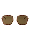 Gucci Havana-gold-brown Acetate Sunglasses In Brown