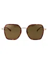 Gucci Havana-gold-brown Acetate Sunglasses In Brown