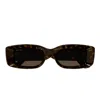 Gucci Rectangular Frame Sunglases In Havana Havana Brown