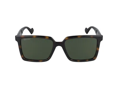 Gucci Havana Havana Green Acetate Sunglasses In Brown
