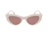 Gucci Double G Cat-eye Sunglasses In Ivory Gold Red