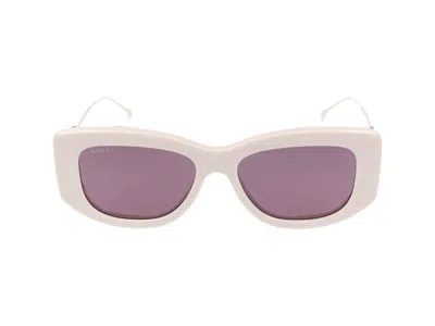 Gucci Sunglasses In Ivory Gold Violet