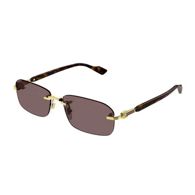Gucci Sunglasses In Marrone/marrone
