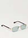 Gucci Gold Burgundy Green Metal Sunglasses In Gold