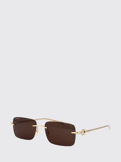 Gucci Sunglasses Men Gold In Brown