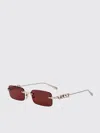 Gucci Gg1808s Linea Name Of Brand 004 Silver Red Sunglasses In Brown