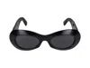 Gucci Interlocking G Oval-frame Sunglasses In Black