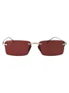 Gucci Logo Rectangle Sunglasses In Burgundy