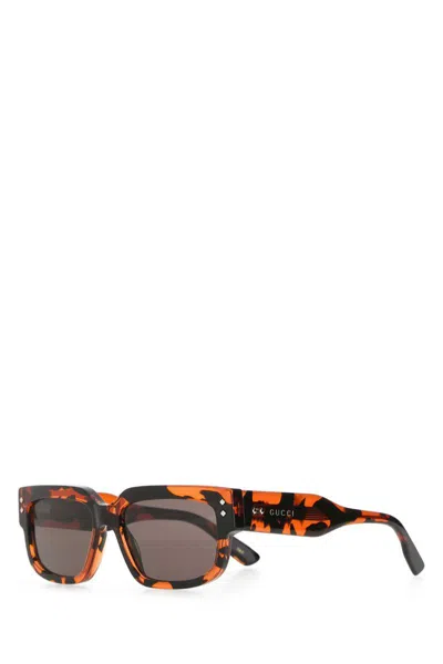 Gucci Men Multicolor Acetate Sunglasses In Brown