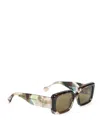 Gucci Oversized Square Frame Sunglasses With Glossy Finish In Multicolor