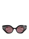 Gucci Womens Gc002002 Gg1327s Round-frame Polyamide Sunglasses Black In Multicolour