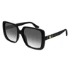 Gucci Gg0632sa W 001 Oversized Square Sunglasses In Nero/grigio