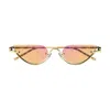 Gucci Elegant Golden Sunglasses With Yellow Lenses In Oro/giallo