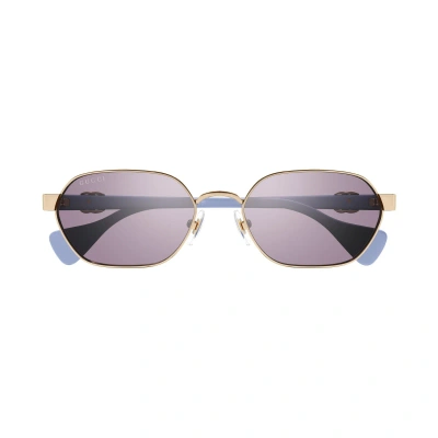 Gucci Sunglasses In Oro/viola