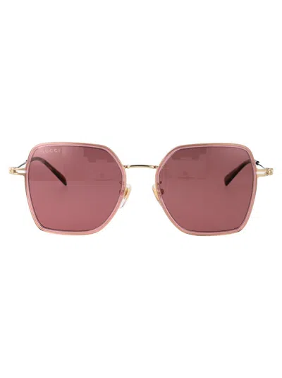 Gucci Sunglasses In Pink-gold-red