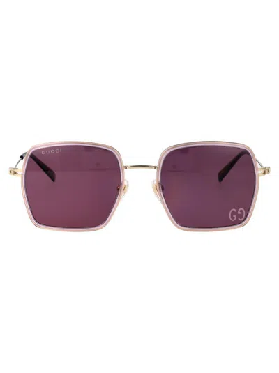 Gucci Sunglasses In Pink-gold-violet