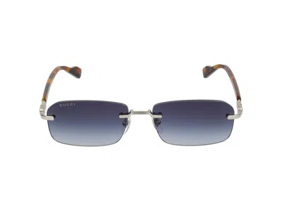 Gucci Sunglasses In Silver Havana Blue