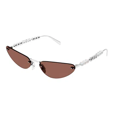Gucci Sunglasses In Silver Silver Brown