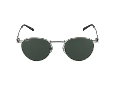 Gucci Sunglasses In Silver Silver Green