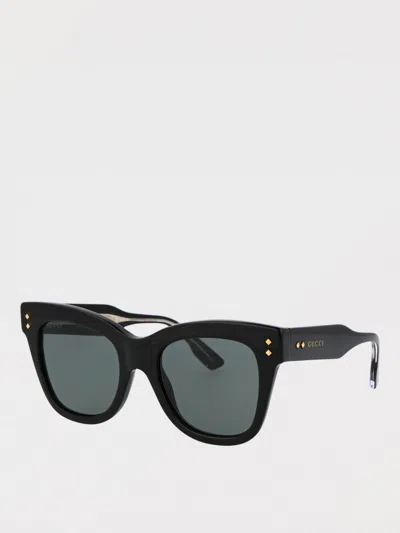 Gucci Gg1082s 001 Butterfly Sunglasses In 001 Black Black Grey